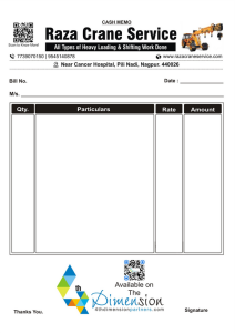 Billbook Memo printing press services in Pili nadi Nagpur, Check sample for Crane service 1