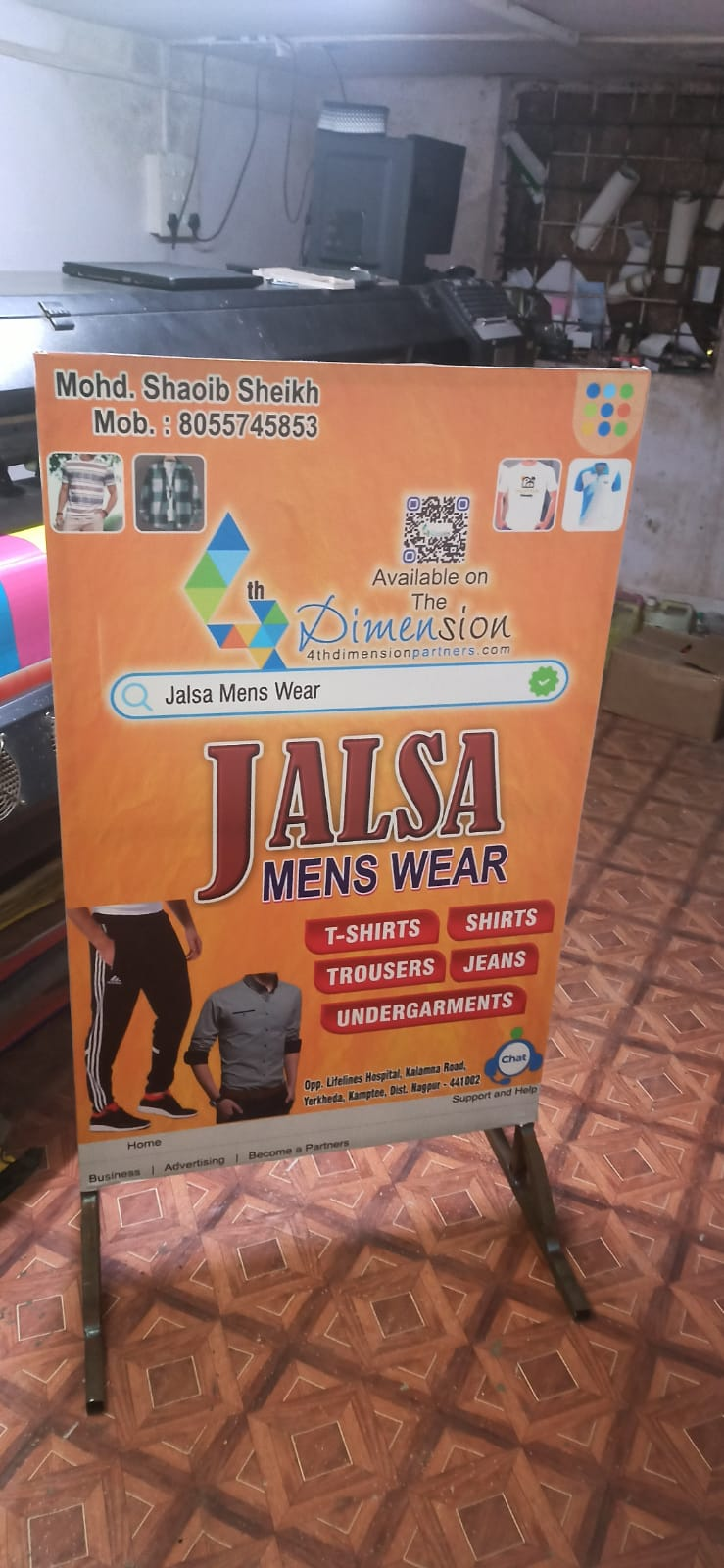 Standee printing press services in Yerkheda Kamptee, Nagpur Check sample for Mens Wear Shop