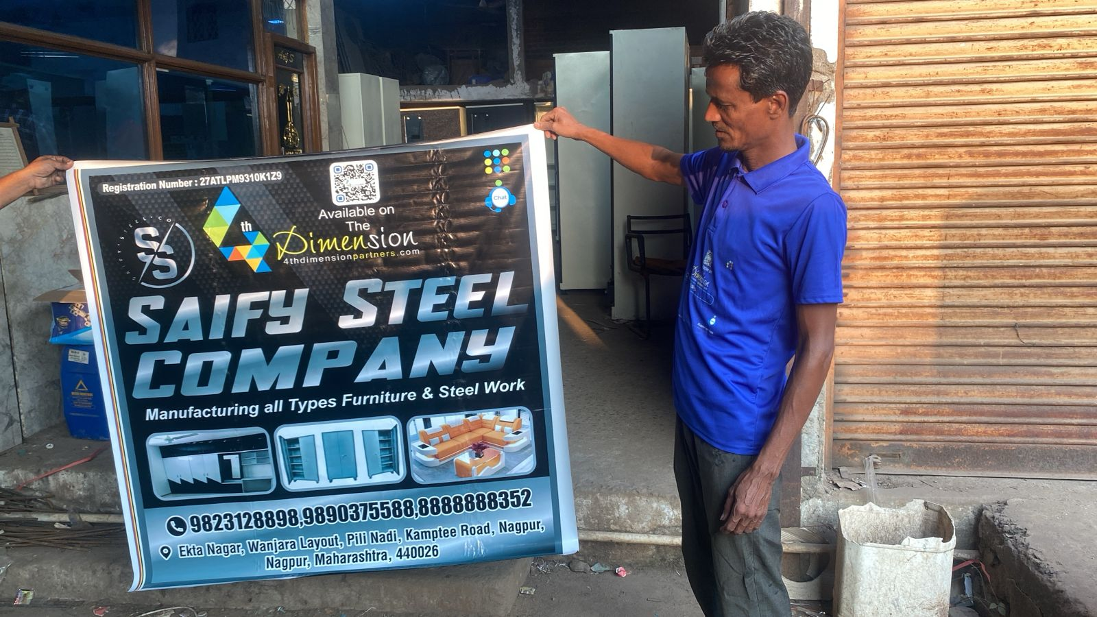 Flex Banner printing press services in Pili Nadi Nagpur, Check sample for Steel Company