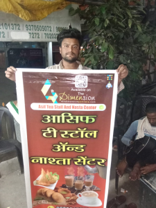 Flex Banner printing press services in Teka Naka Automotive Chowk Nagpur, Check sample for Tea Stall And Nashta Center 1