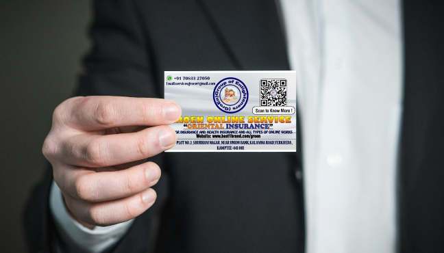Business Card printing press services in Shubham Nagar Near Union Bank Kalamna Road Yerkheda Kamptee, Nagpur Check sample for Oriental Insurance Office And Cyber Cafe